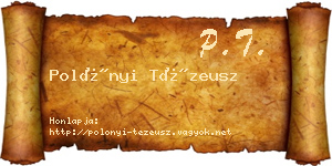 Polónyi Tézeusz névjegykártya